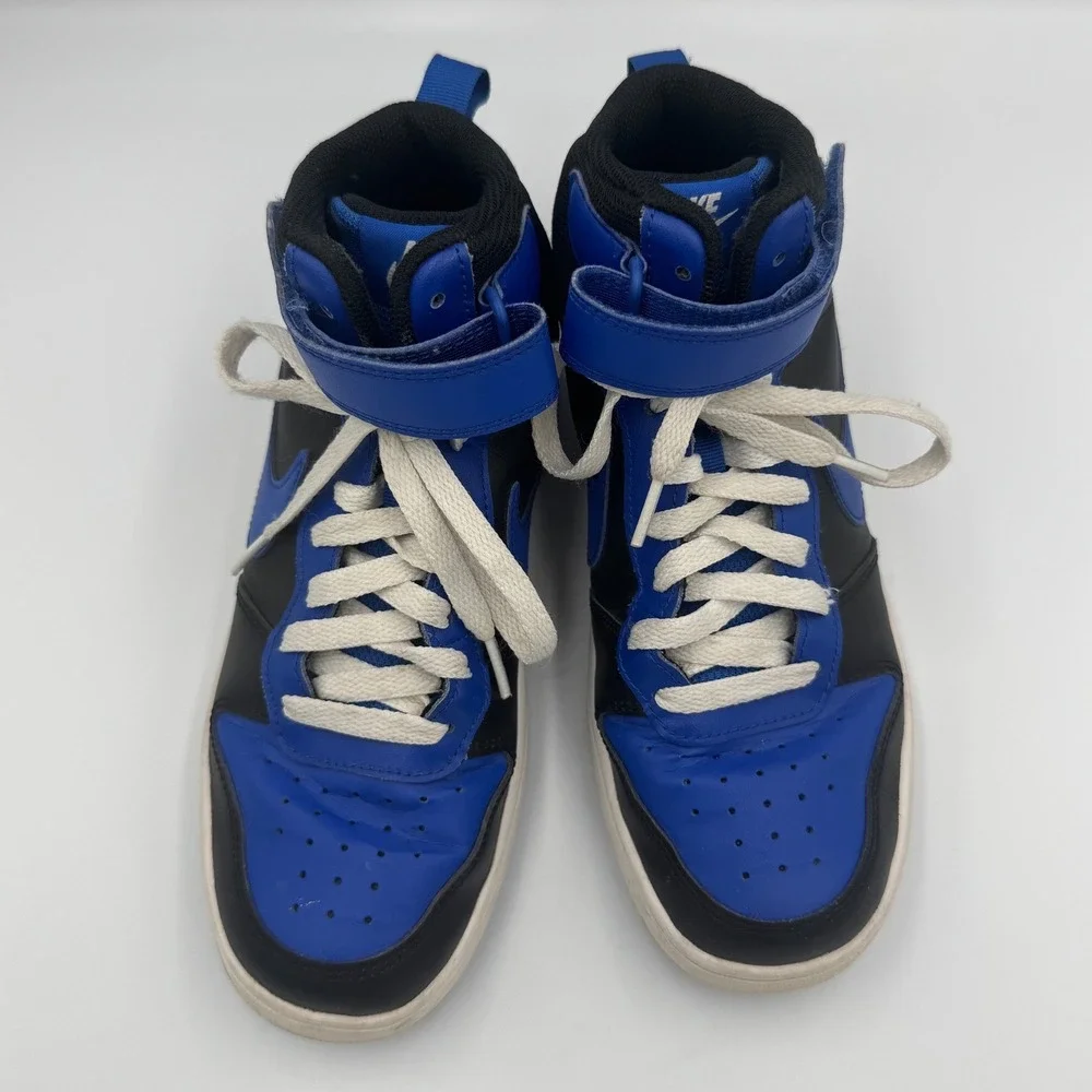 Nike Black and Blue Court Borough Mid 2 Sneakers 5.5Y NO BOX